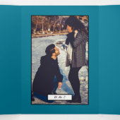  Hart Vogelkooi, Duck Blue Wedding Suite Drieluik Uitnodiging (Binnenkant midden)