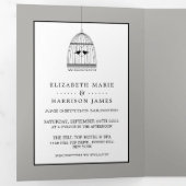  hart Vogelkooi, Silver Wedding Suite Drieluik Uitnodiging (Binnenzijde eerst)