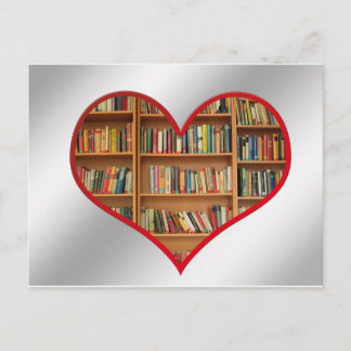 Hart vol boeken briefkaart