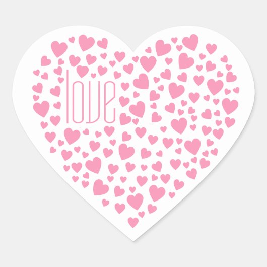 Hart vol hart liefdesroze ID733 Sticker (Voorkant)