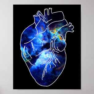 Hart vol met oneindigheid ruimteanatomie poster