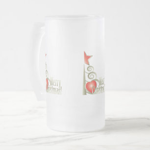 Hart voor Kerstmis Matglas Bierpul