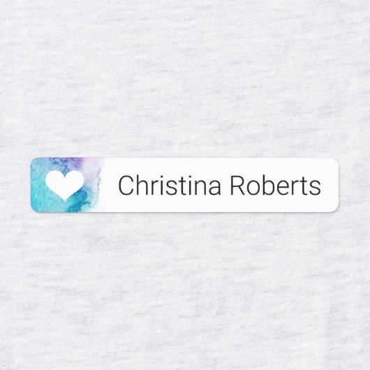 Hart voor kleding met aangepaste waterverf labels (Design 1)