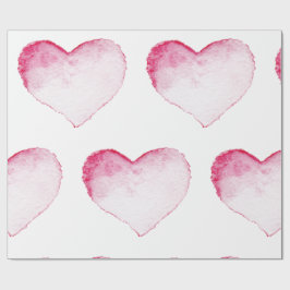 HART VOOR WATERVERF PINK-VERSNIJDING CADEAUPAPIER