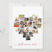 Hart Vorm Fotocollage Moederdag Kaart (Voorkant)