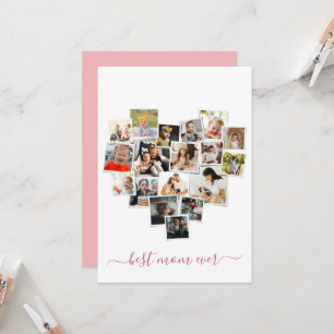 Hart Vorm Fotocollage Moederdag Kaart