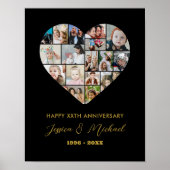 Hart Vorm Liefde Foto Collage Bruiloft Jubileum Poster (Voorkant)