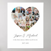 Hart Vorm Liefde Foto Collage Bruiloft Jubileum Poster (Voorkant)