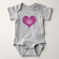 Hart vorm productie roze raster Baby, één stuk
