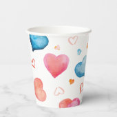 Hart vorm Waterverf handschilderen Papieren Bekers (Achterkant)