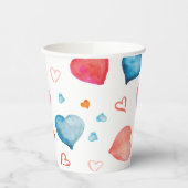 Hart vorm Waterverf handschilderen Papieren Bekers (Links)