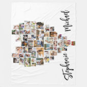 Hart Vormde Foto Collage 51 Afbeeldingen Couples Fleece Deken (Voorkant)
