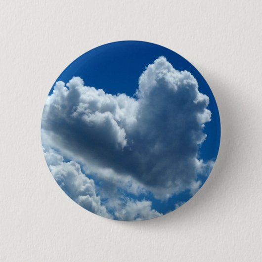 Hart-vormige cloud ronde button 5,7 cm (Voorkant)