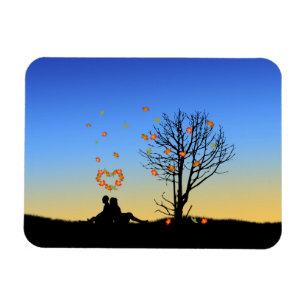 Hart-vormige herfst lekt paar magneet