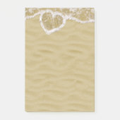Hart-vormige waterbellen op het strand post-it® notes (Voorkant)