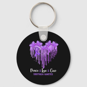 Hart Vrede Liefde Cure Fibromyalgie Awareness Sleutelhanger
