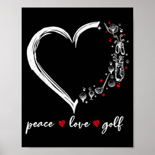 Hart Vrede Liefde Golf Speler Srt Liefhebbers Outf Poster