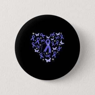 Hart Vrouw Steun Maag Kanker Strijder Periwin Ronde Button 5,7 Cm