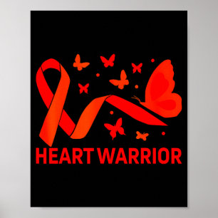 Hart Warrior Rode Lint Hartziektebewustzijn M Poster