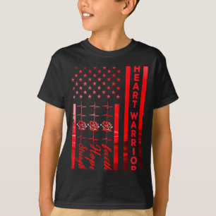 Hart Warrior Vlag Hartziekte Bewustzijn Warrior T-shirt