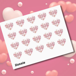 Hart Watercolor XOXO Valentijnsdag Stickers