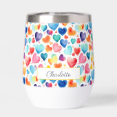 Hart Waterverf Kleurrijke Schattigee Liefde Custom (Achterkant)