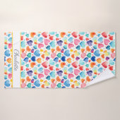 Hart Waterverf Kleurrijke Schattigee Liefde Custom Badhanddoek (Badhanddoek)