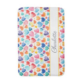 Hart Waterverf Kleurrijke Schattigee Liefde Custom Badmat (Voorkant Verticaal)