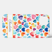 Hart Waterverf Kleurrijke Schattigee Liefde Custom Case-Mate iPhone Case (Achterkant (horizontaal))