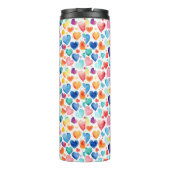 Hart Waterverf Kleurrijke Schattigee Liefde Custom Thermosbeker (Achterkant)