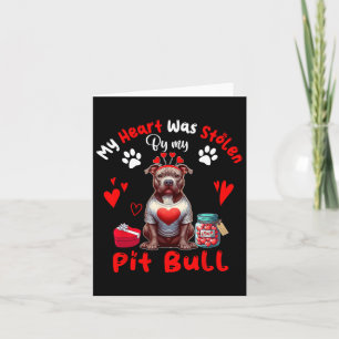 Hart werd gestolen door mijn Pit Bull Valentijnsho Kaart