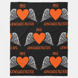 Hart/Wingen...MS Fleece Deken