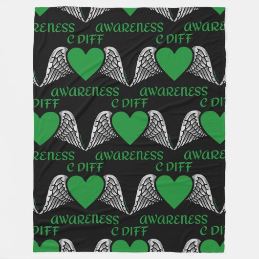 Hart/Wings...C Diff Fleece Deken (Voorkant)