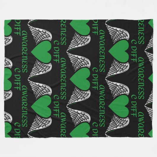 Hart/Wings...C Diff Fleece Deken (Voorkant (Horizontaal))