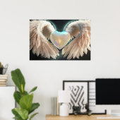 *~* Hart Witte Engel Vleugels AP78 Opal Poster (Thuiskantoor)