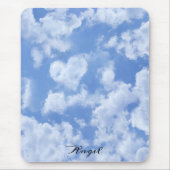 Hart Wolken Lucht Lief Moderne Blauwe Huwelijksaan Muismat (Voorkant)