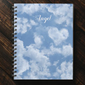 Hart Wolken Luchtige Cute Moderne Blauwe Trouw Notitieboek