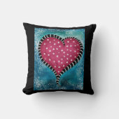 Hart Worp Kussen Roze Blauw Zwart Cute (Voorkant)