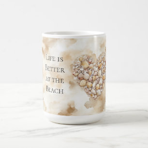 Hart Zee Schelpen Zand Koffiemok