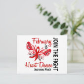 Hart Ziekte Bewustzijn Maand Vlinder 3.1 Briefkaart (Staand voorkant)