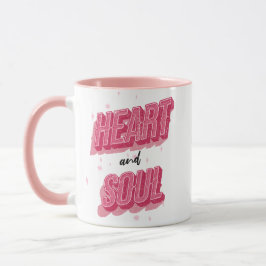 Hart & Ziel Roze Tekst Art Custom Foto Mok