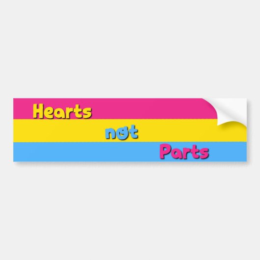 Hart zonder delen Pansexual Pride Bumpersticker (Voorkant)