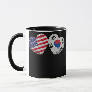 Hart Zuid-Koreaanse Amerikaanse vlaggenpatriottisc Mok