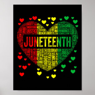 Hart Zwarte Geschiedenis Afro Amerikaanse Afrikaan Poster