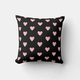 Hart zwarte roze Iridescent Cute Moderne Kussen
