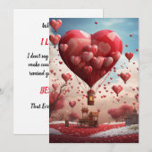 Hartballonnen: Als ik het je zeg - Valentijnskaart Feestdagenkaart (Voorkant / Achterkant)