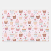 Hartballonnen Cup Cakes Wrapping Paper Set van 3 (Voorkant 3)