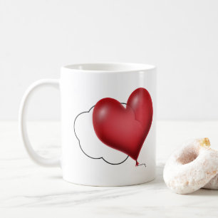 Hartballonnen en wolken liefde koffiemok