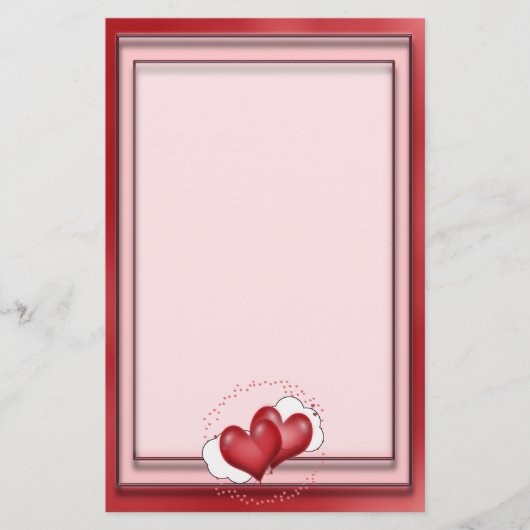 Hartballonnen met weinig hart briefpapier (Voorkant)