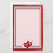 Hartballonnen met weinig hart briefpapier (Voorkant / Achterkant)